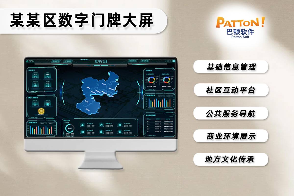 某某區(qū)數(shù)字門(mén)牌大屏